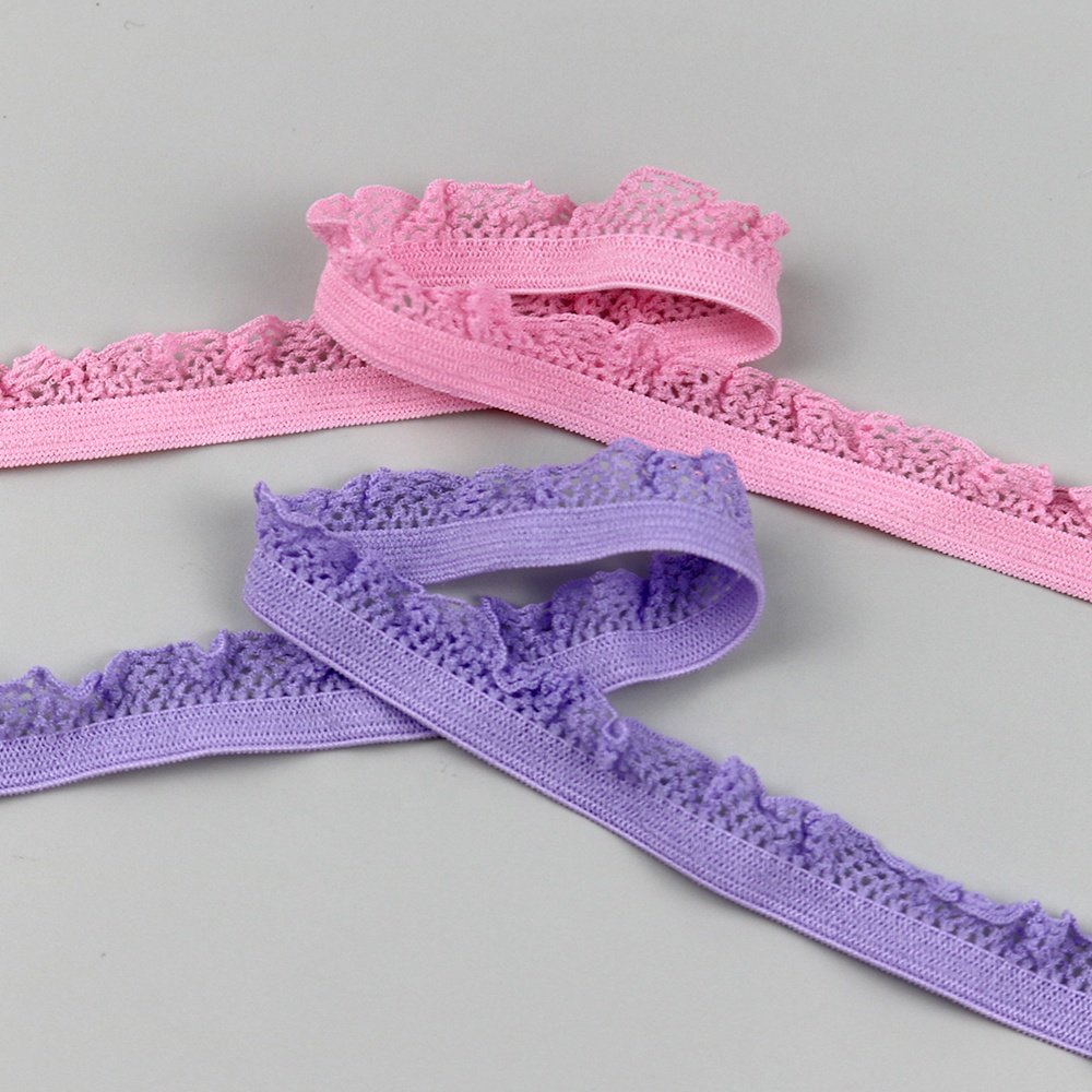 Factory custom lingerie stretch lace trim ear design elastic band webbing for underwear