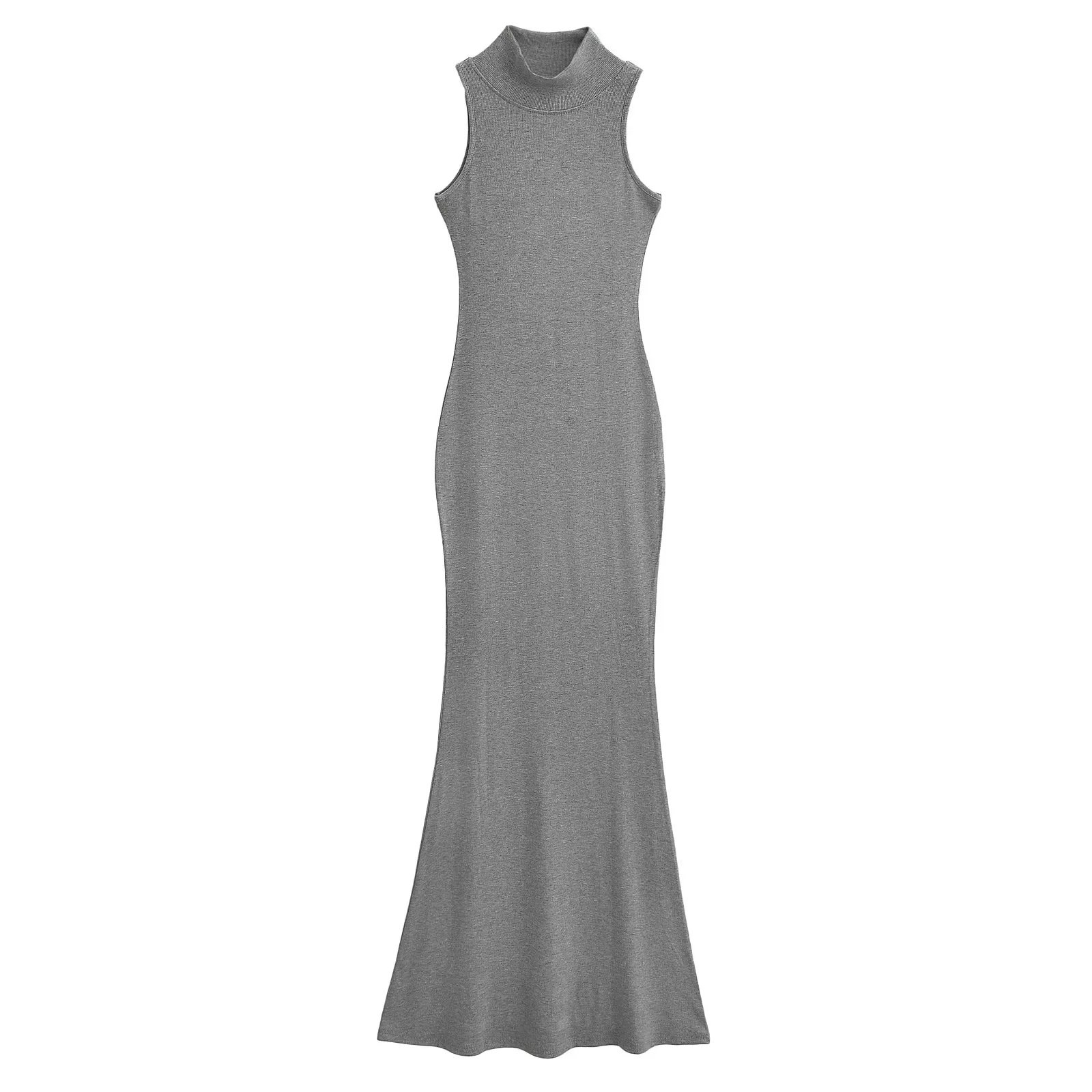 elegant casual Eshow dress dupe modal cotton ribbed white plain tank long maxi mermaid dress for woman summer 2024 new products
