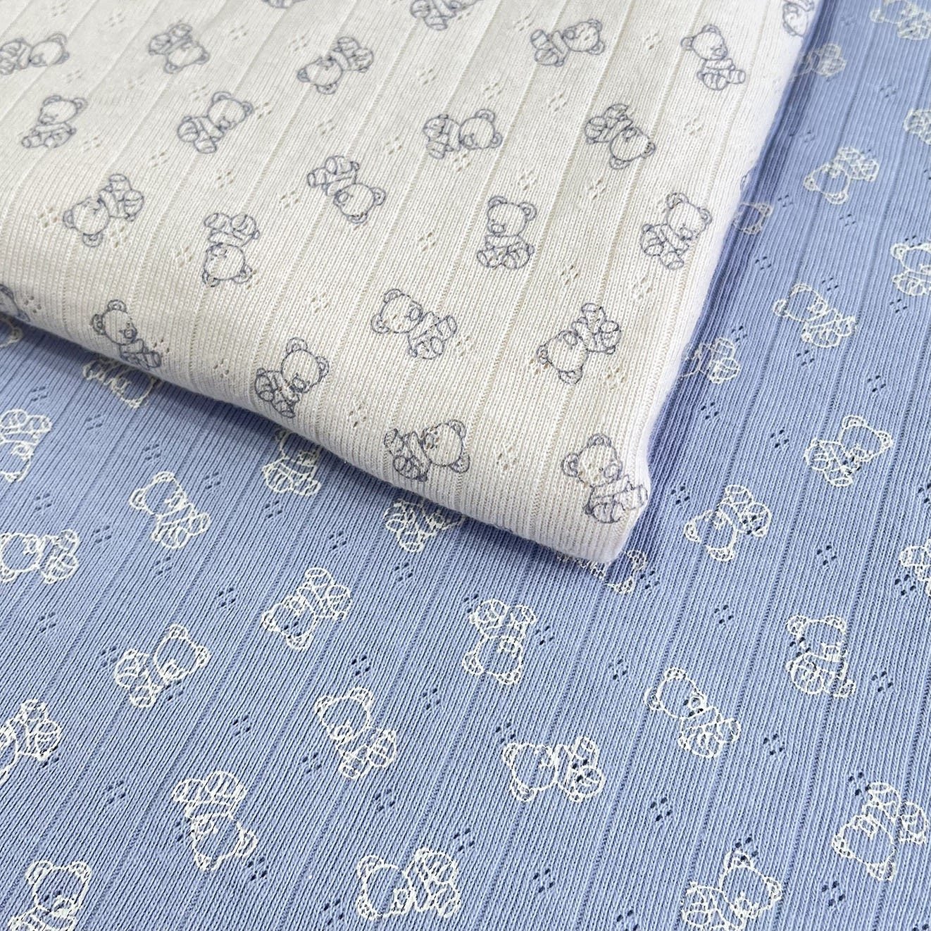 High quality ribbed polyester spandex 240gsm knit custom flower printed knit rib fabric for summer sweater