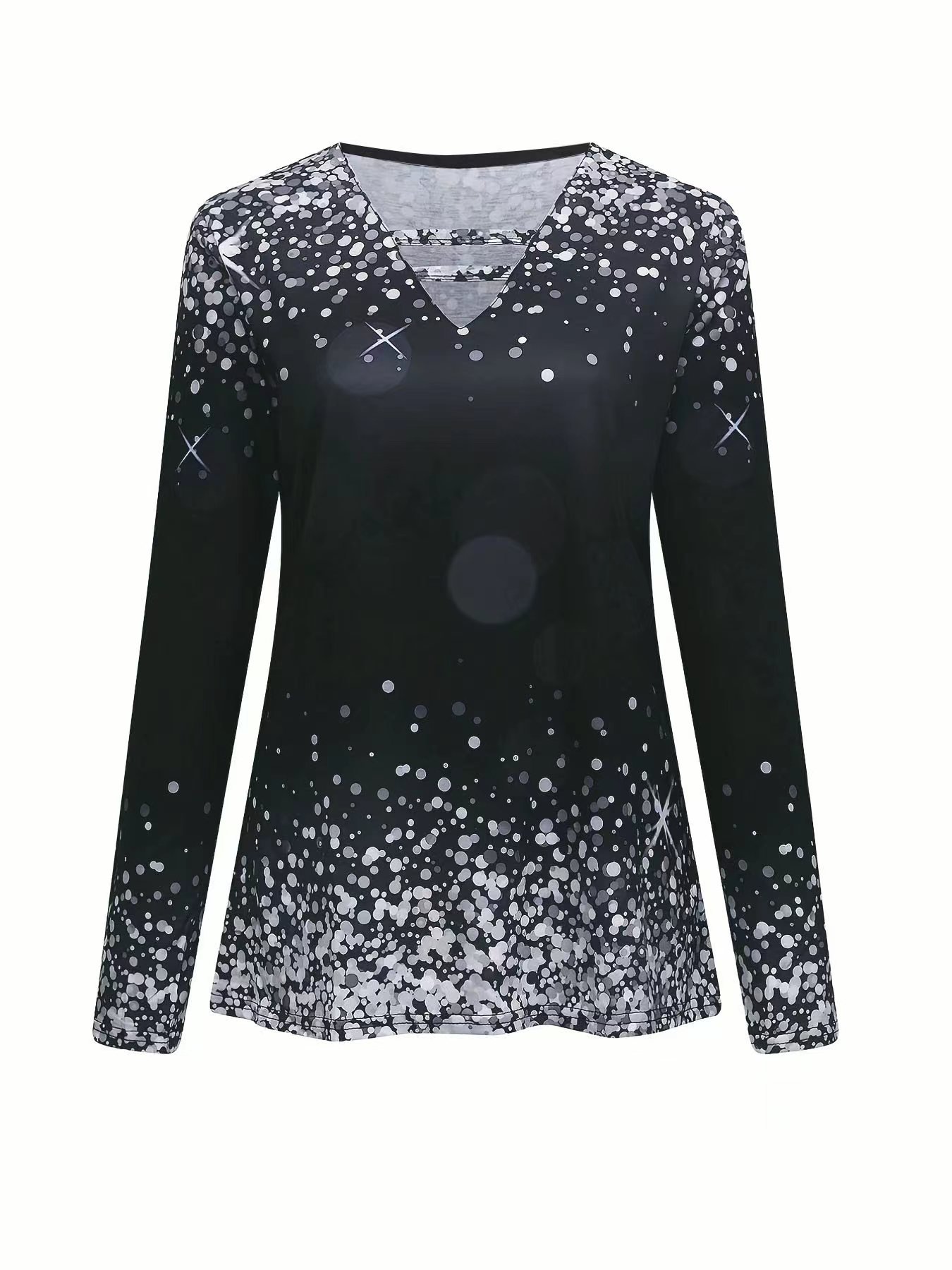 Cheap Price Popular European and American printed cotton women's long sleeve T-shirt top