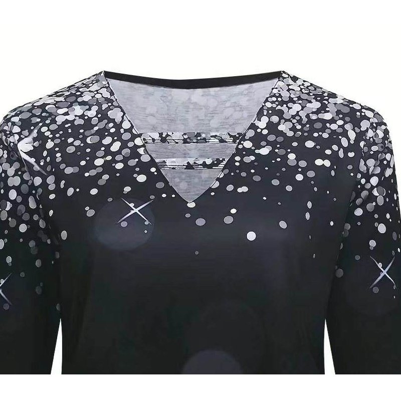 Cheap Price Popular European and American printed cotton women's long sleeve T-shirt top