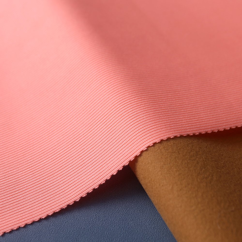Polyester spandex ribbed small groove knitted fabric casual swimsuit T-shirt vest base shirt elastic fabric