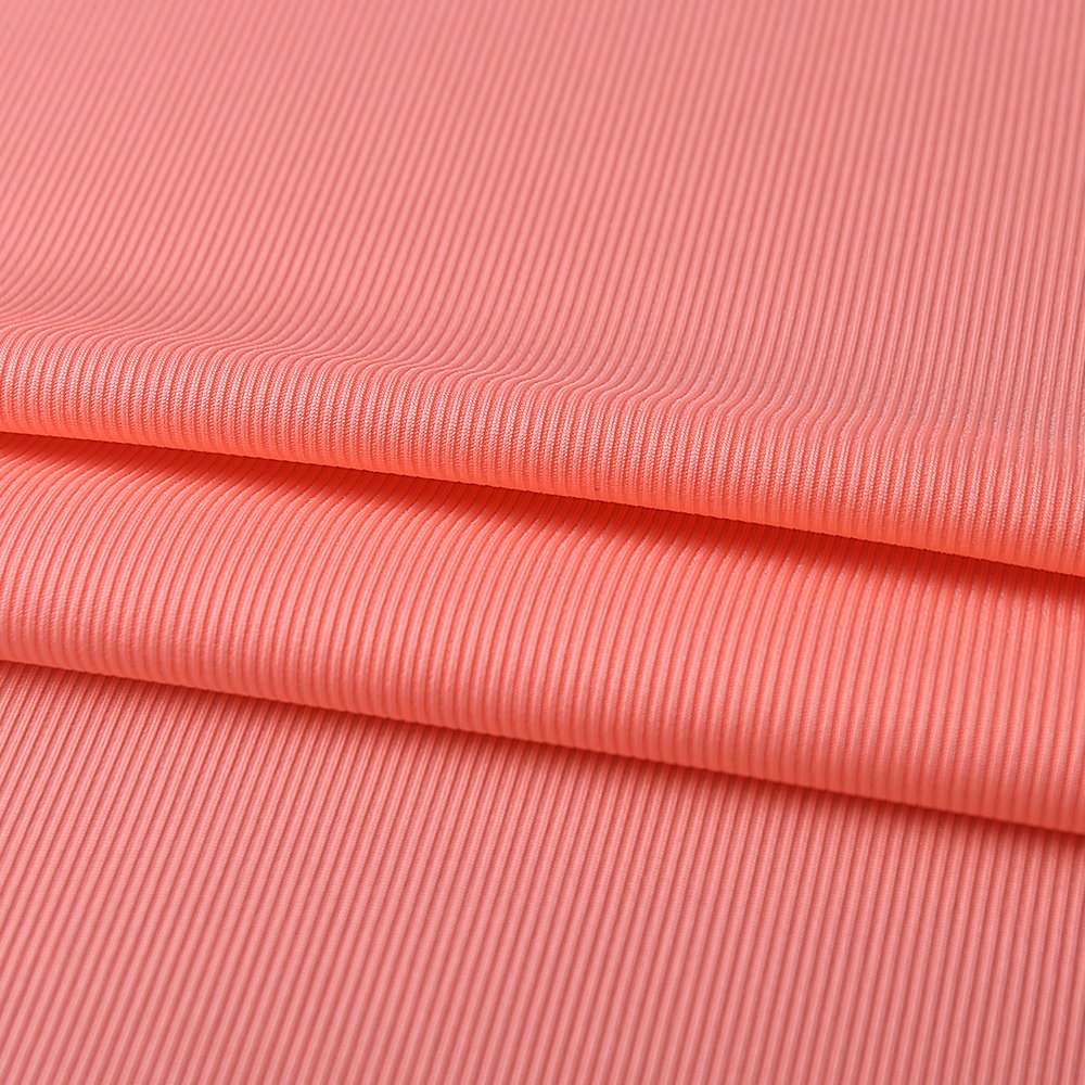 Polyester spandex ribbed small groove knitted fabric casual swimsuit T-shirt vest base shirt elastic fabric