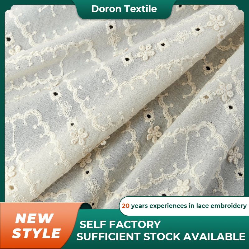 Factory Wholesale Fabric Embroidery Custom Laces Flower Lace Fabric