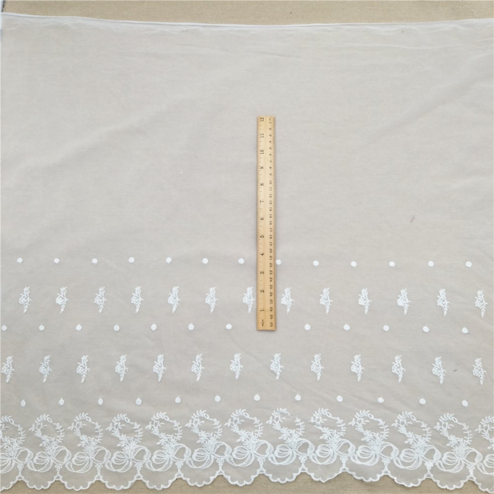 63 cm nylon cotton mesh embroidery lace trim white dress border lace fabric trim
