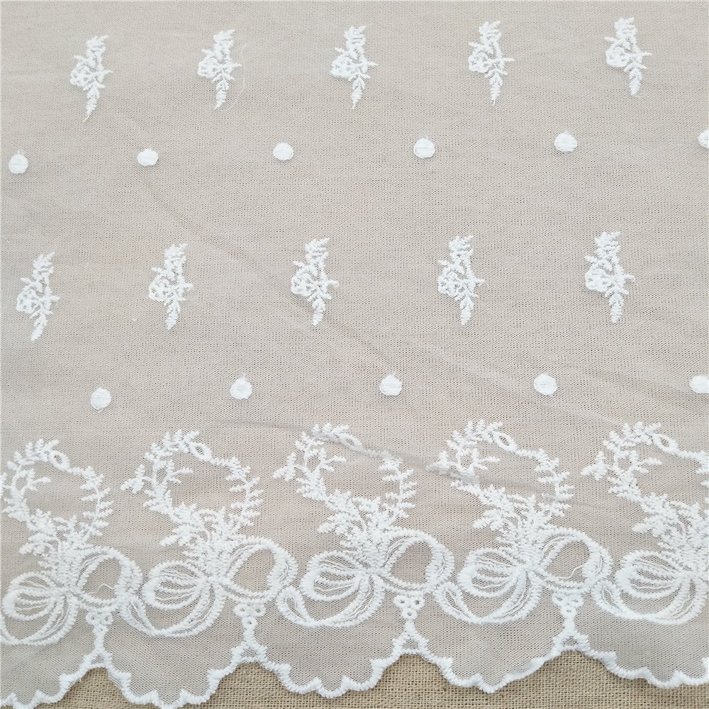63 cm nylon cotton mesh embroidery lace trim white dress border lace fabric trim