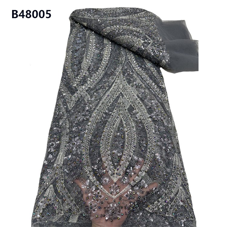 CHOCOO Wholesale Laces Material For Women Dress French Tulle Embroidery African Beaded Sequin Lace Fabric