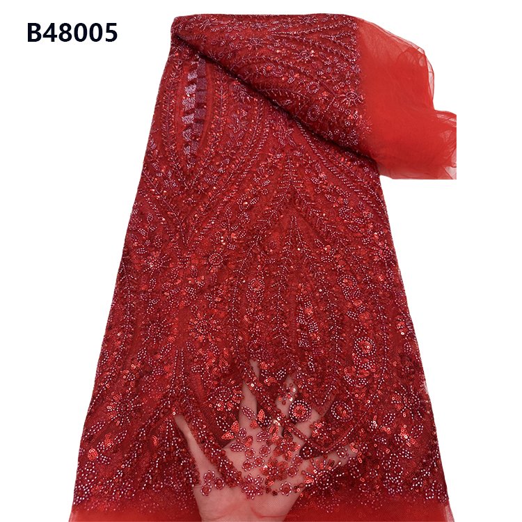 CHOCOO Wholesale Laces Material For Women Dress French Tulle Embroidery African Beaded Sequin Lace Fabric