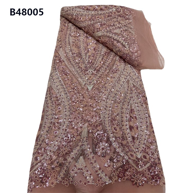 CHOCOO Wholesale Laces Material For Women Dress French Tulle Embroidery African Beaded Sequin Lace Fabric