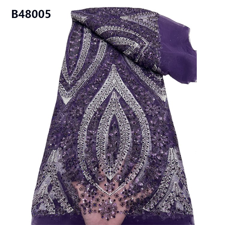 CHOCOO Wholesale Laces Material For Women Dress French Tulle Embroidery African Beaded Sequin Lace Fabric