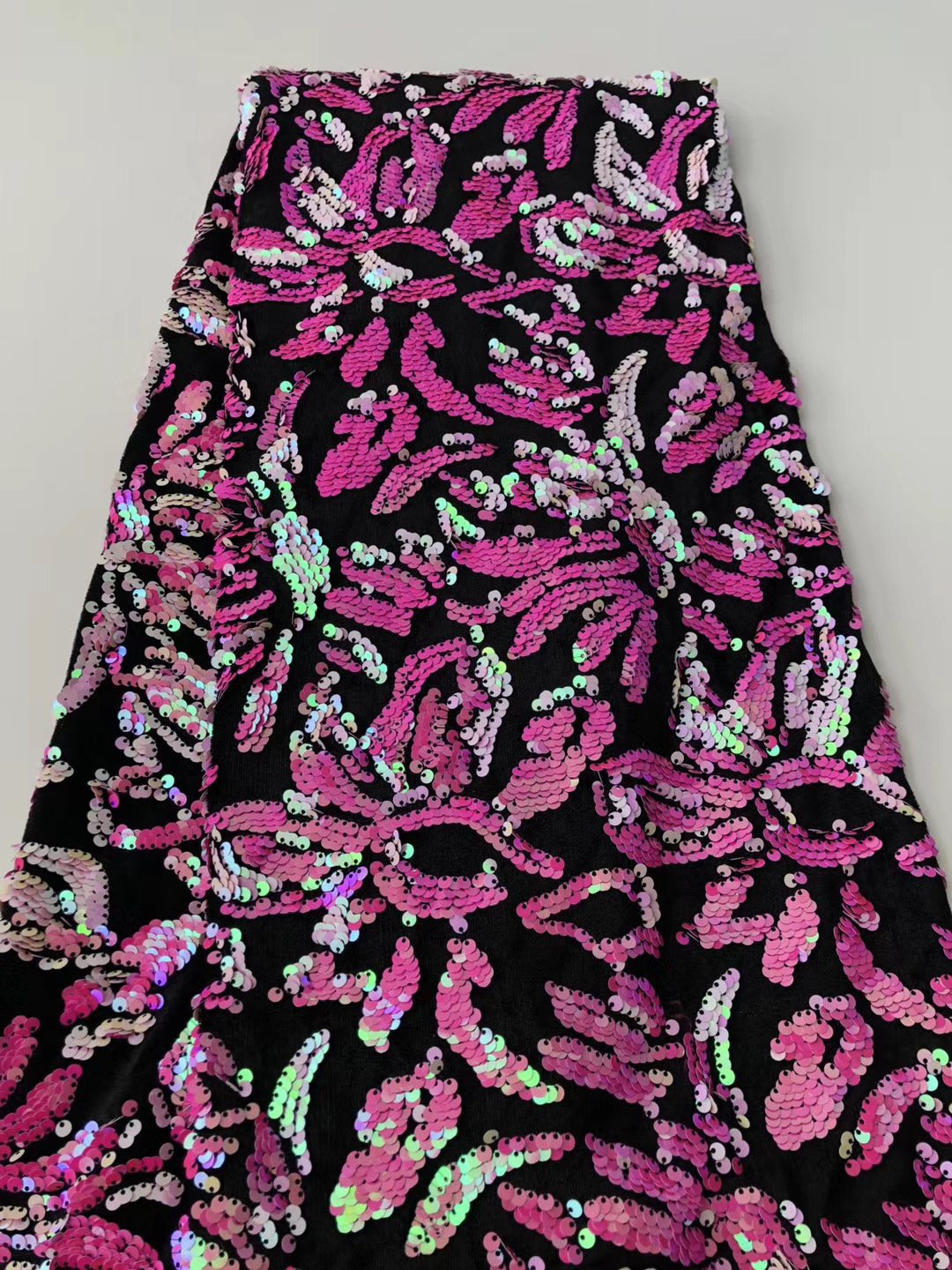 Wholesale Indian Sequin Embroidery Lace Fabric Unique pattern For Women Party Dress African With Glitter For Wedding Party