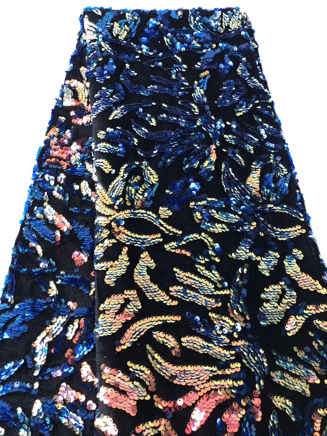 Wholesale Indian Sequin Embroidery Lace Fabric Unique pattern For Women Party Dress African With Glitter For Wedding Party