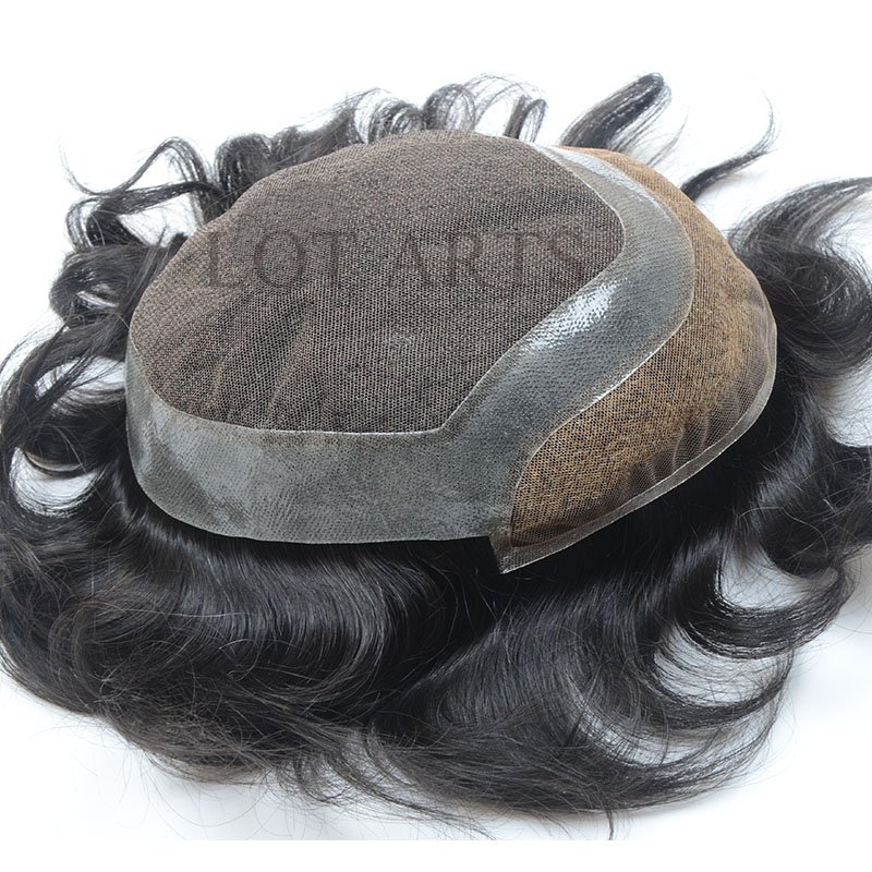 natural looking 100% human hair french lace high density HD men toupee