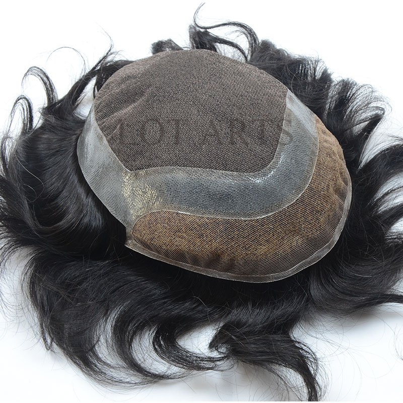natural looking 100% human hair french lace high density HD men toupee