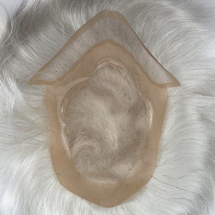 Wholesale 100% Human Hair Wig Super Thin PU and Lace Base Durable and Breathable Toupee for Men