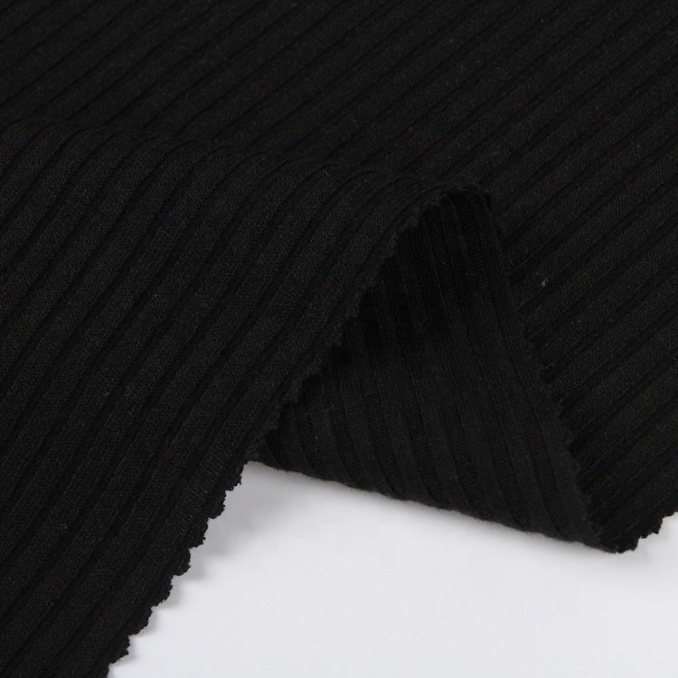 Custom new desgin 73%polyester 22%rayon spandex 4*4multicolor swimwear wide rib knitted fabric solid rib for clothing