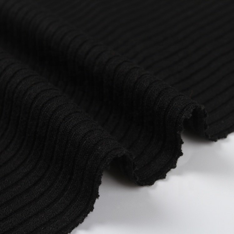 Custom new desgin 73%polyester 22%rayon spandex 4*4multicolor swimwear wide rib knitted fabric solid rib for clothing