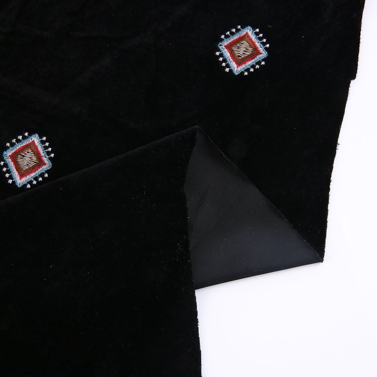 HA-18141H Middle east spandex polyester 420G/M knitting velvet embroidery fabric for garment