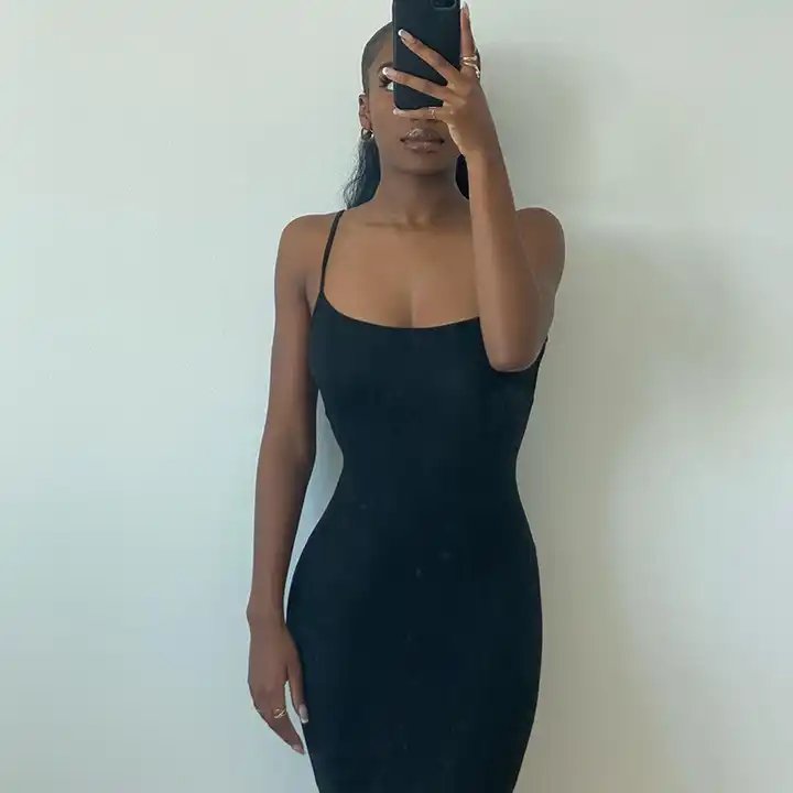 New Summer Y2k Clothing Beach Sundress Women Ribbed Bodycon Knitted Cotton Casual Long Maxi Slip Dress