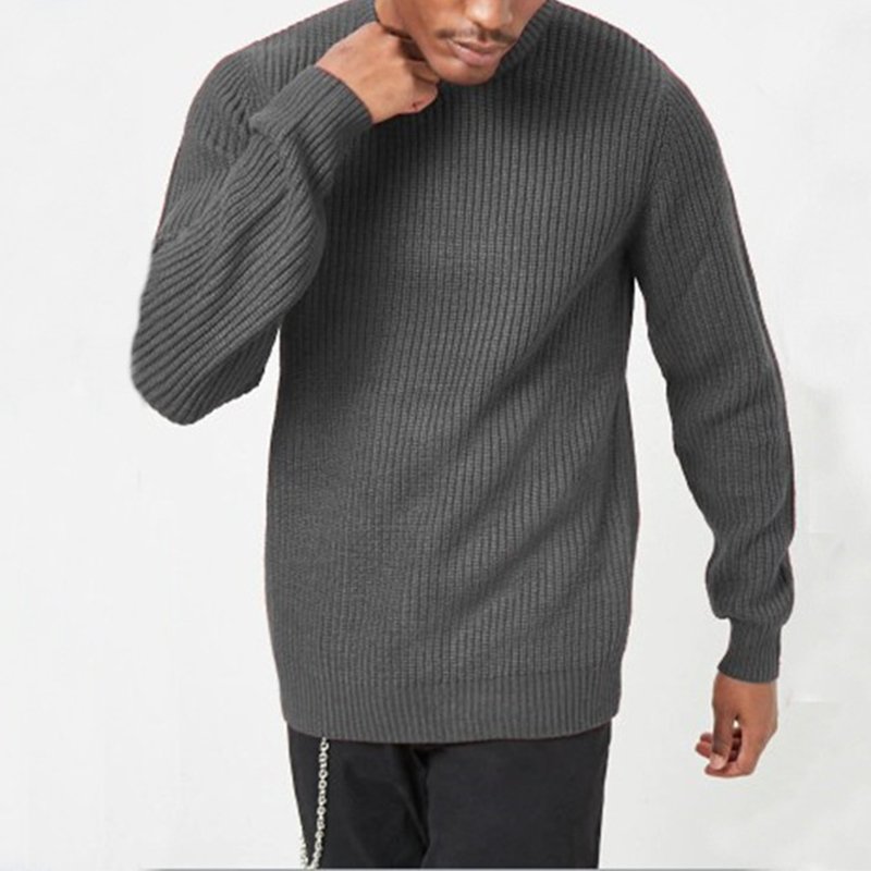 ODM Crew Neck Jumper Cotton Flexible Wool Custom Knitwear Pullover Sweater for Men
