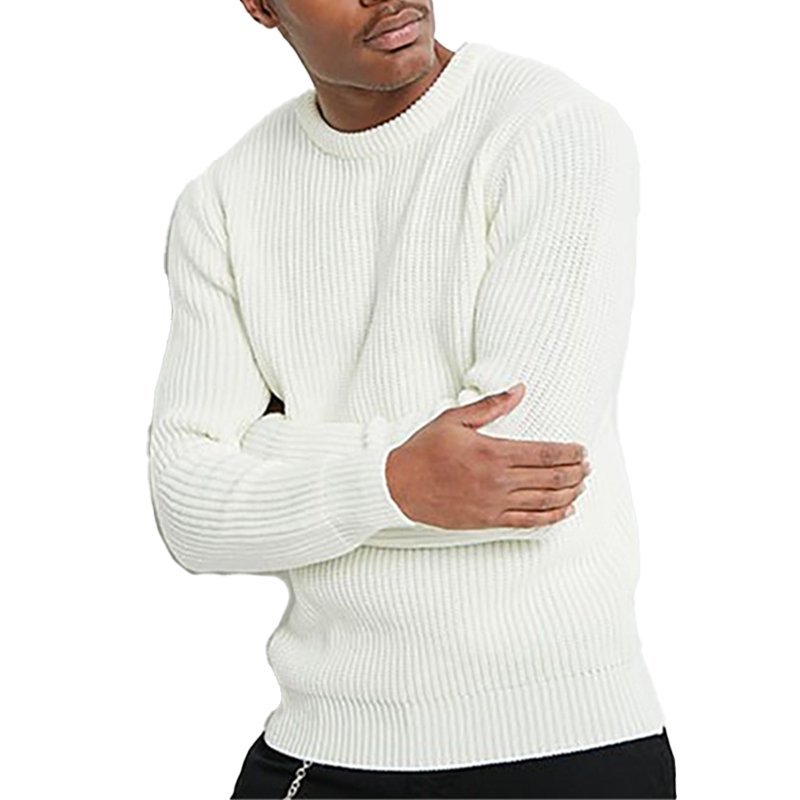 ODM Crew Neck Jumper Cotton Flexible Wool Custom Knitwear Pullover Sweater for Men
