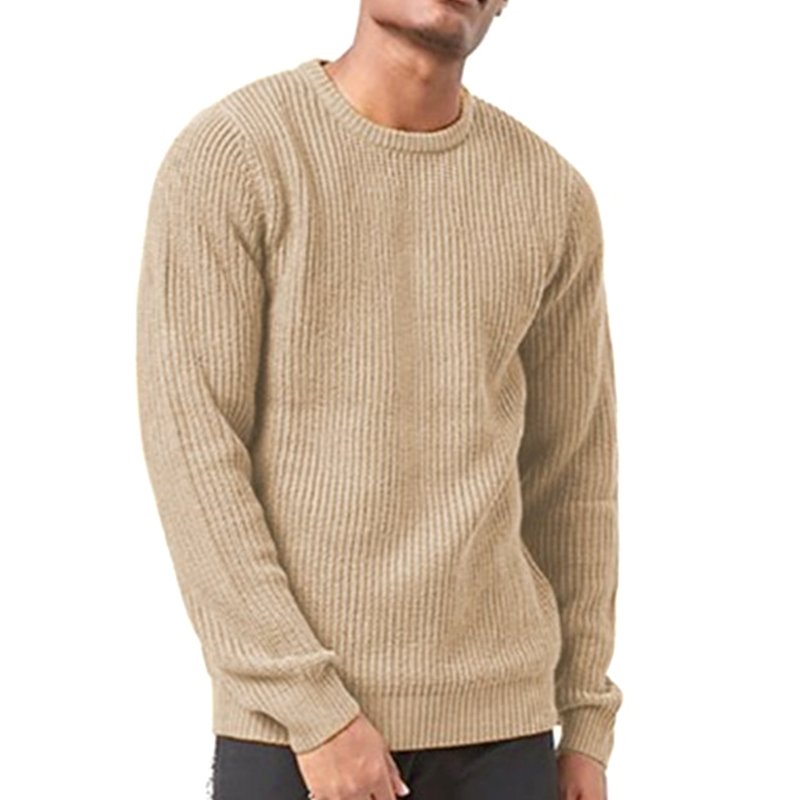 ODM Crew Neck Jumper Cotton Flexible Wool Custom Knitwear Pullover Sweater for Men