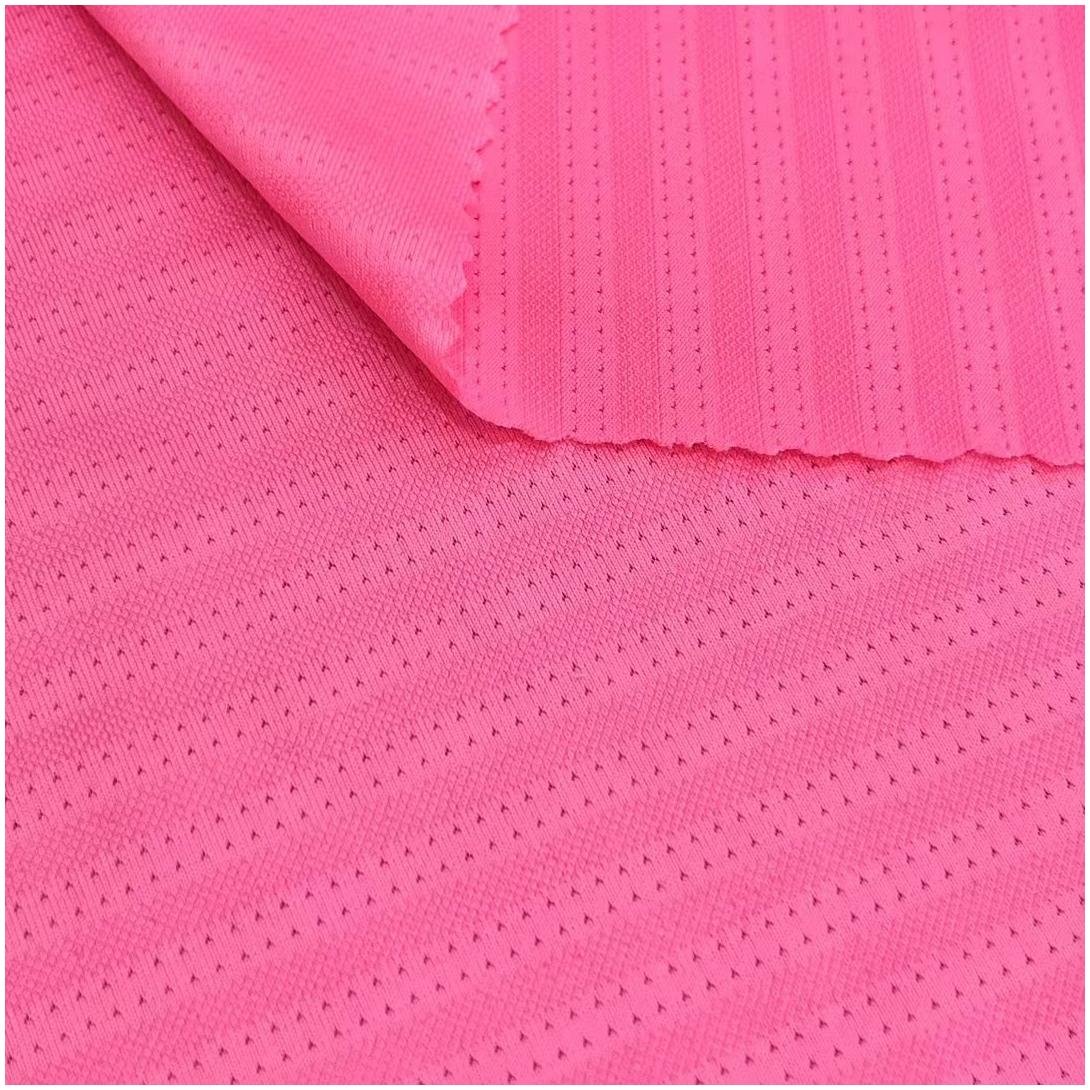 Nano stripe jacquard mesh fabric 170g polyester-ammonia stretch mesh fabric spring and summer sportswear T-shirt fabric