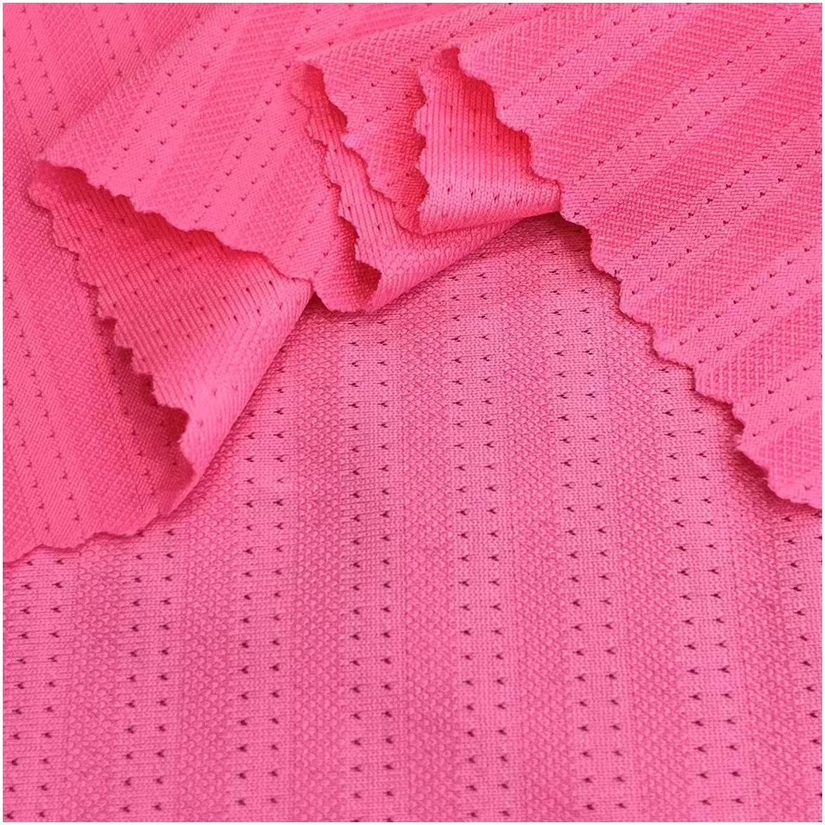 Nano stripe jacquard mesh fabric 170g polyester-ammonia stretch mesh fabric spring and summer sportswear T-shirt fabric