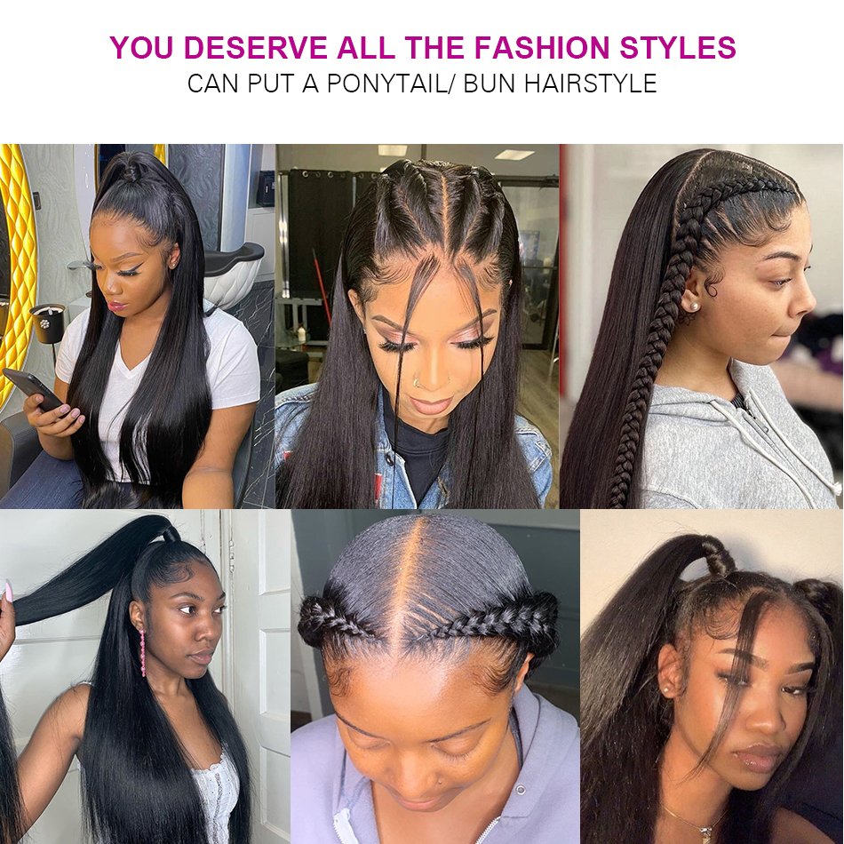13X6 Hd 40 Inch 150% 180% 210% Density Human Hair Full Lace Front Wig Indian Human Hair Lace Frontal Wigs