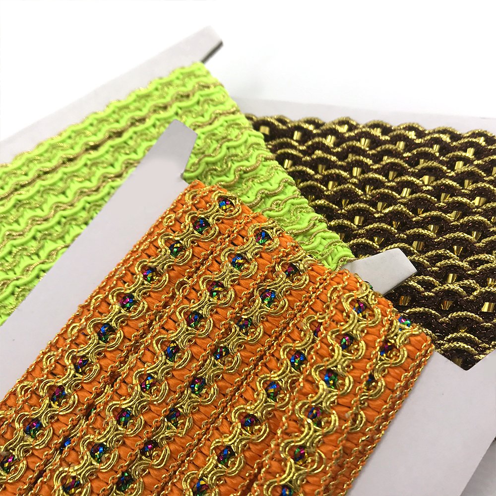 Good Quality Gold Lace Trim Fabric Braids Gold Silver Lace Wire Light Colorful French Metallic Braids Lace For Garment Dress