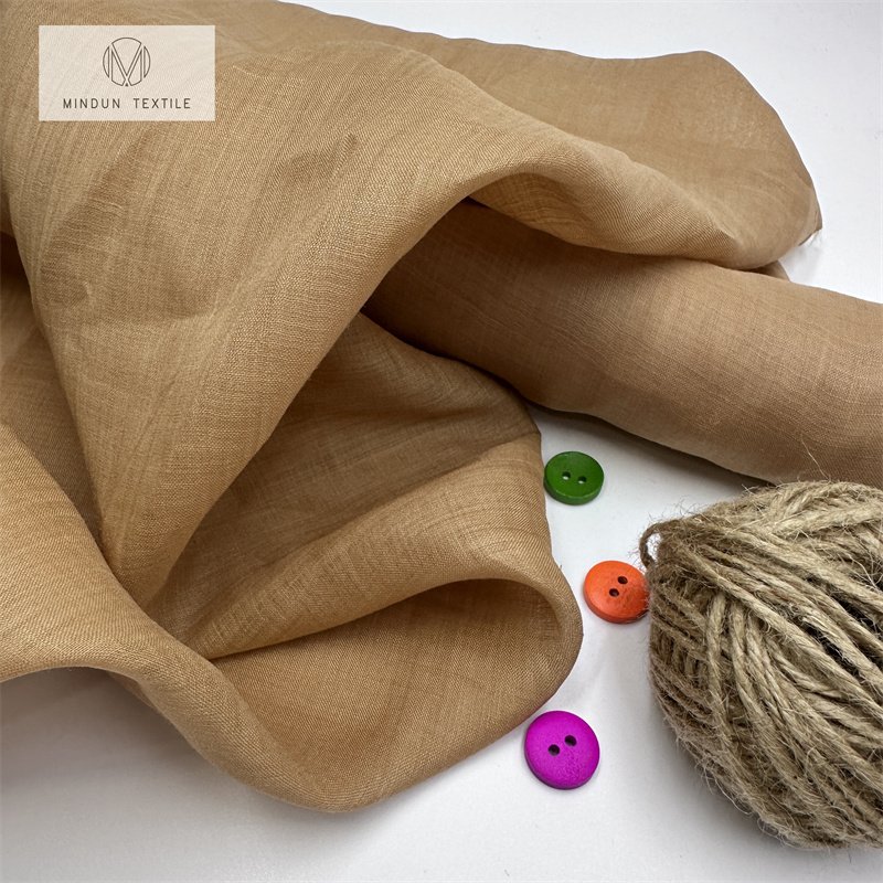 Wholesale Pure Color Fabric 100% Ramie Fabric Beige Fabric