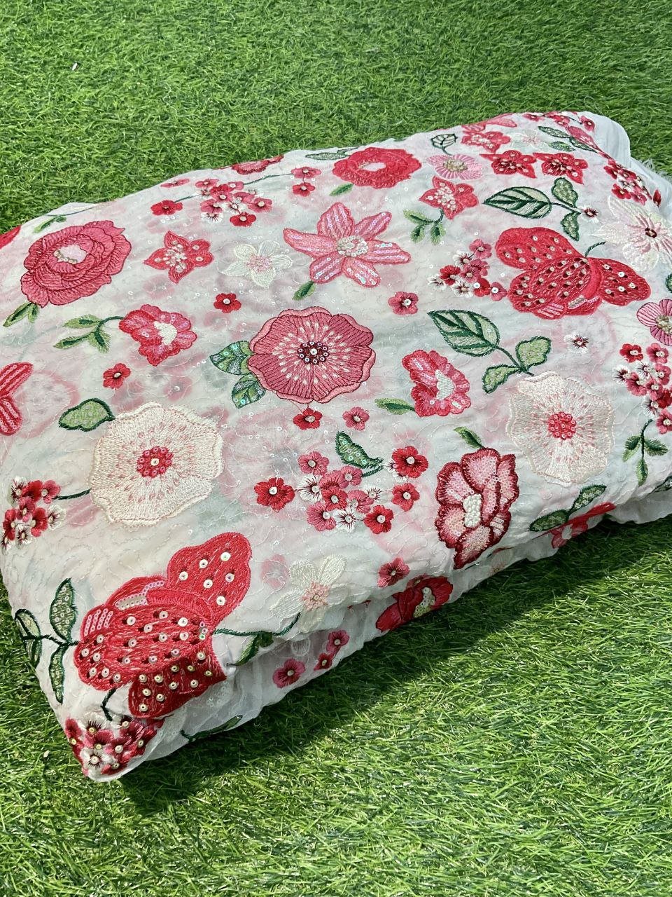 Luxury Embroidered Sequins Fabric Embroidery Butterfly dragonfly sequin mesh embroidery fabric Heavy