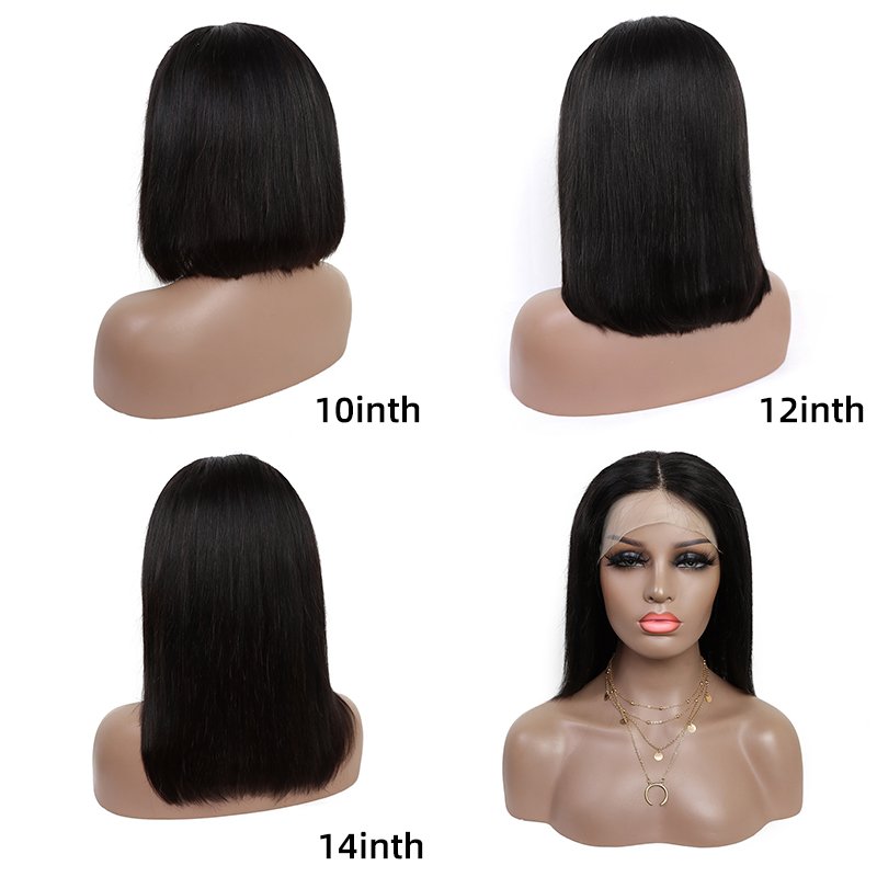 Straight 13x4 Lace Frontal Bob Wig 12A Virgin Remy Hair Straight Short Bob Human Hair Lace Front Wigs for Black Women