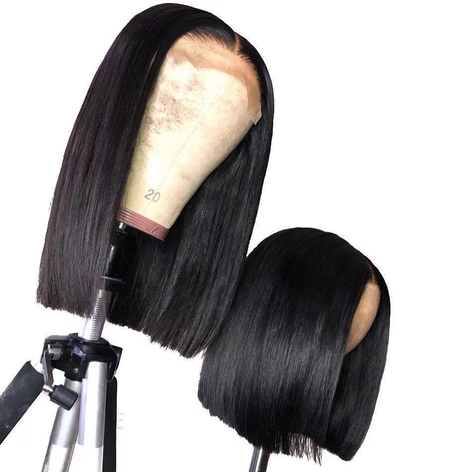 Wholesale Pre Plucked Straight Bob Lace Front Wig With Baby Hair Transparent Frontal Cuticle Aligned Raw Indian Human Hair Wigs