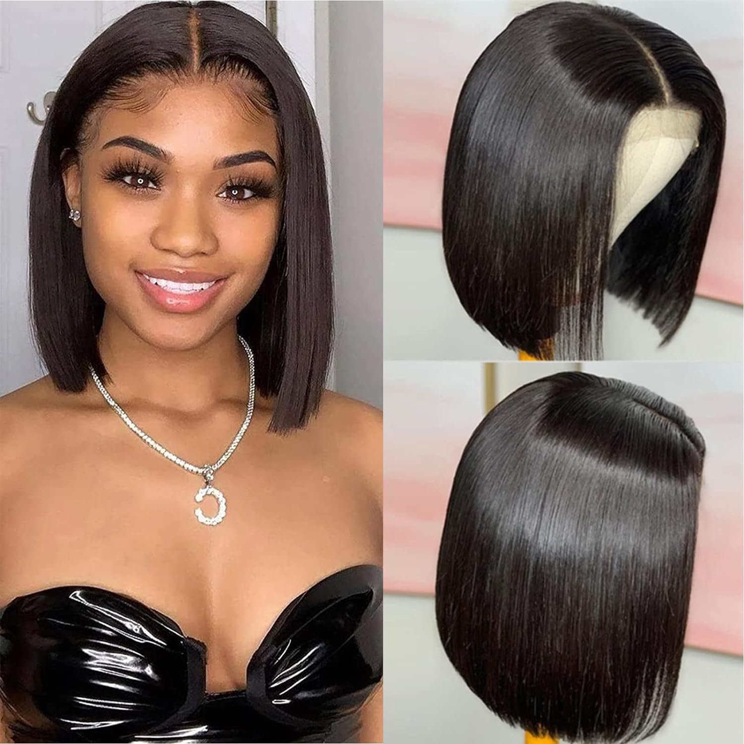 Wholesale Pre Plucked Straight Bob Lace Front Wig With Baby Hair Transparent Frontal Cuticle Aligned Raw Indian Human Hair Wigs