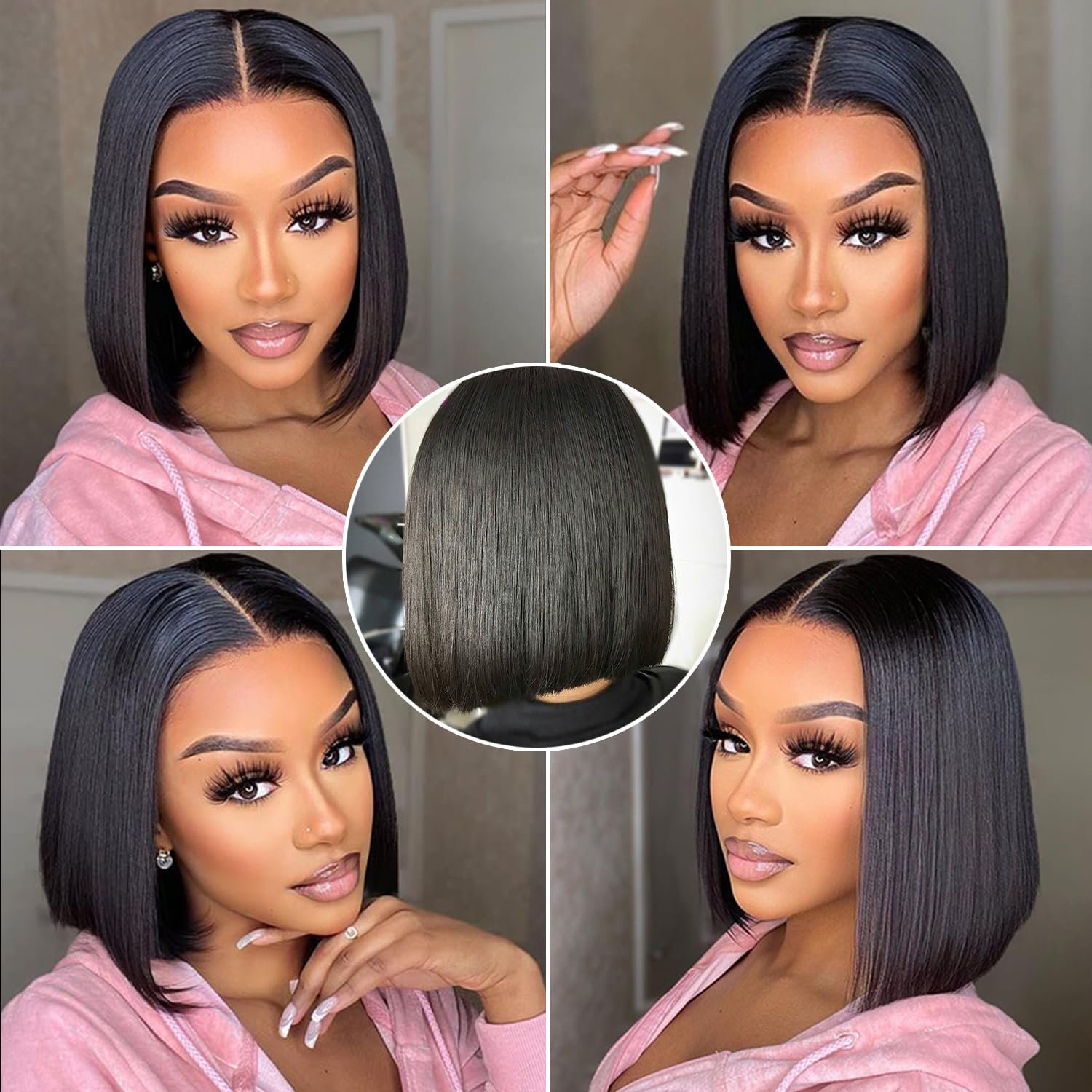 Wholesale Pre Plucked Straight Bob Lace Front Wig With Baby Hair Transparent Frontal Cuticle Aligned Raw Indian Human Hair Wigs