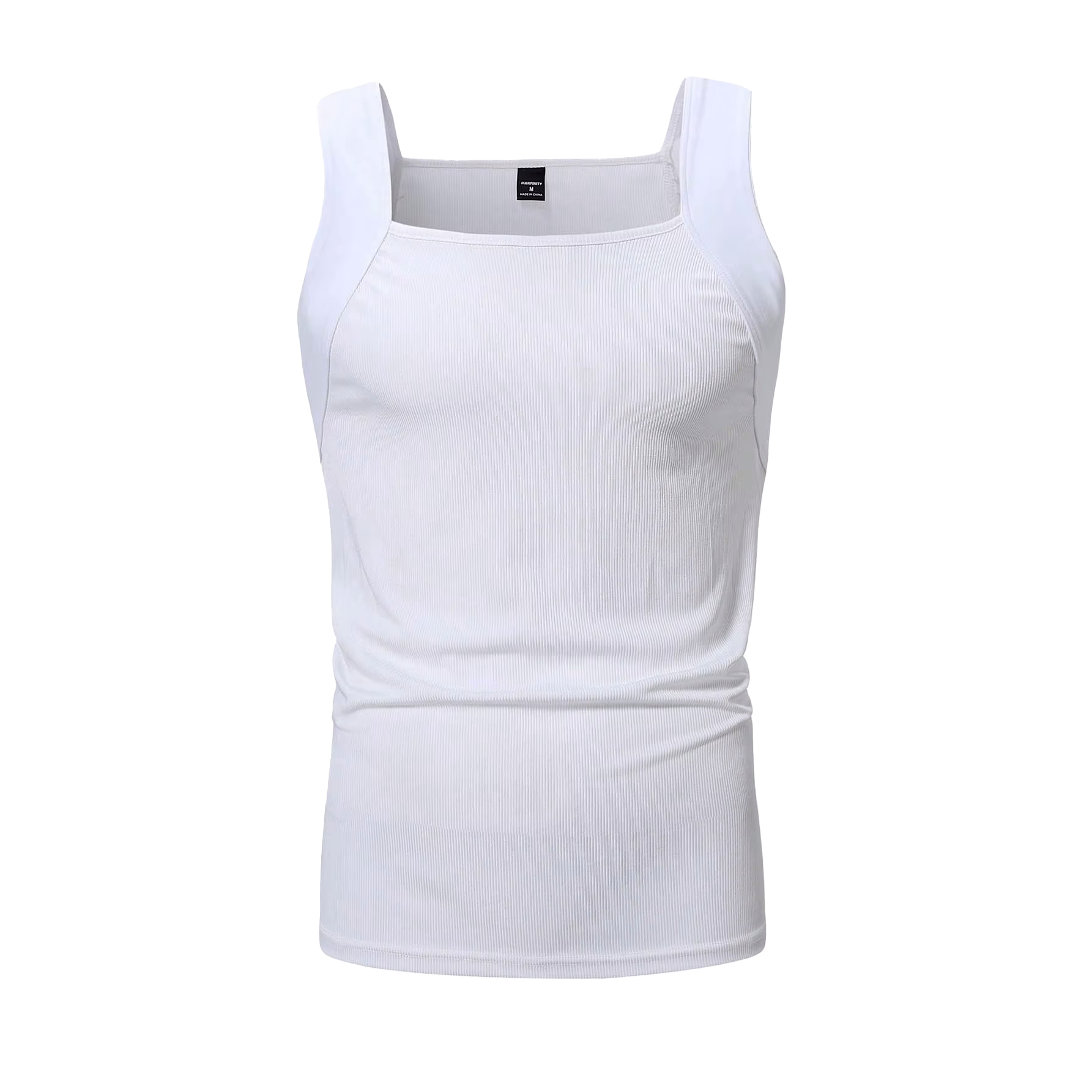 Summer Men Solid Color Rib-Knit Tank Top