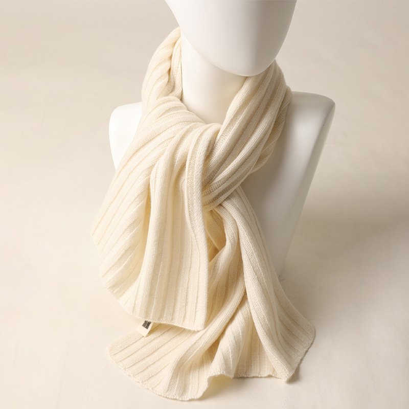 luxury ladies warm pure color inner mongolia knitted rib cashmere scarf shawl winter 100% cashmere shawls for women clearance