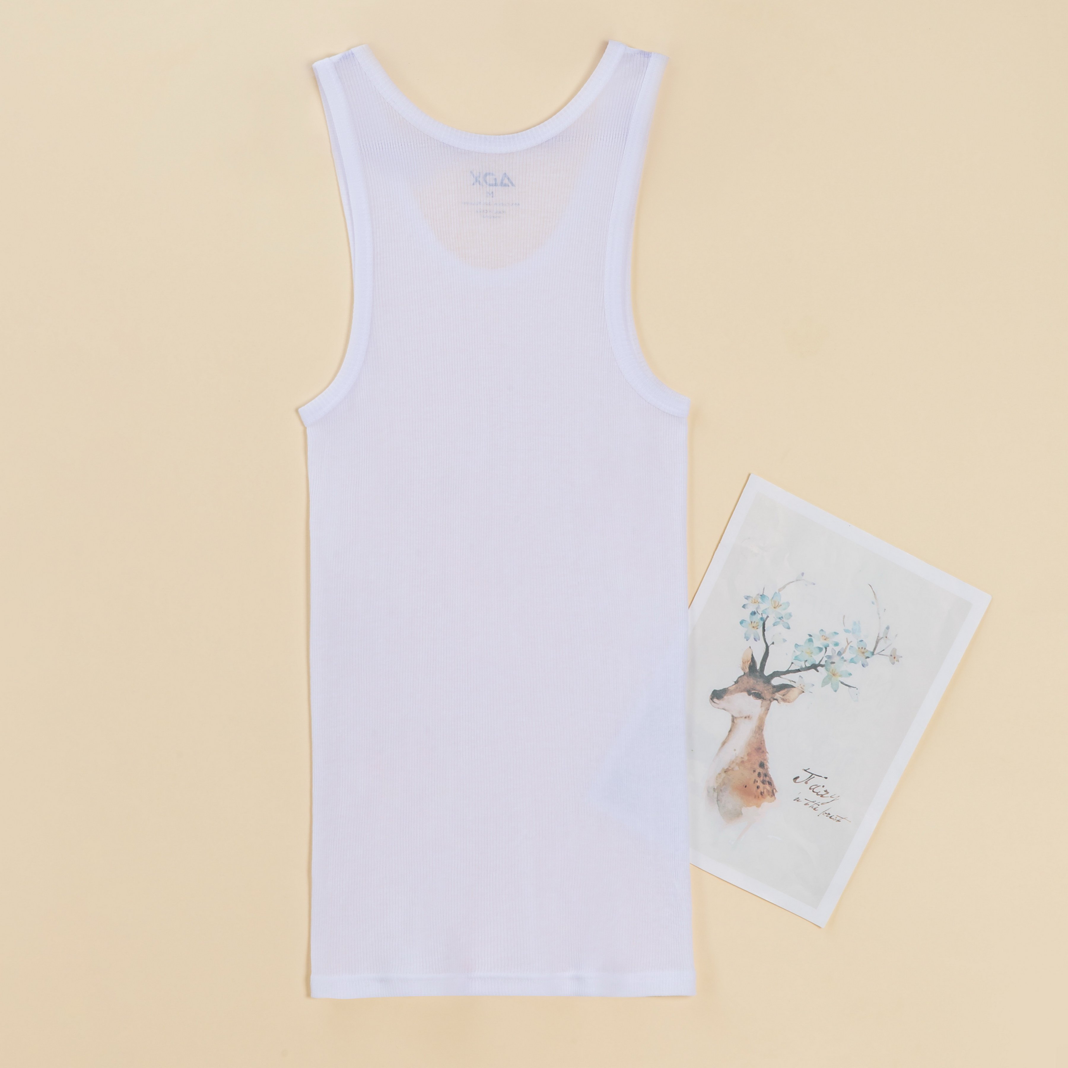 Wholesale GYM men's plain white fitness underwear ribbed tank top 10 in 1 roll pack custom soft polyester men singlet