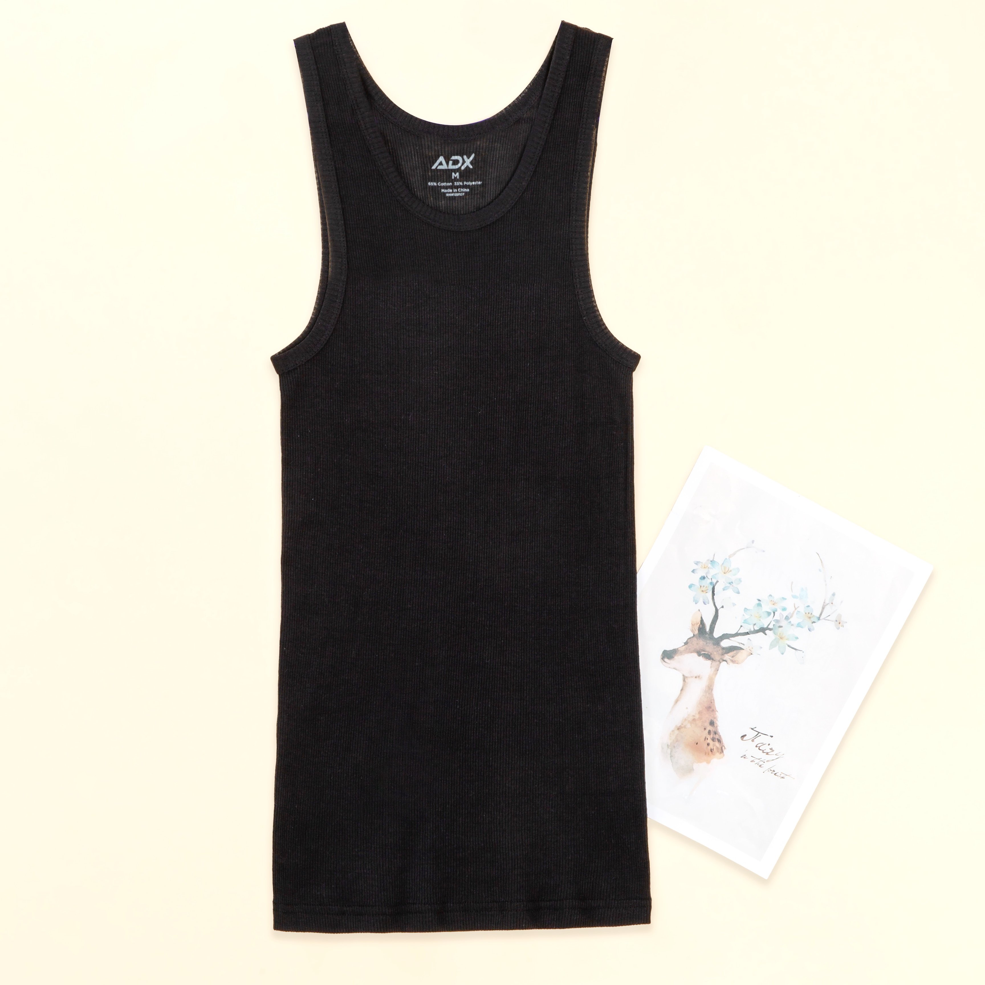 Wholesale GYM men's plain white fitness underwear ribbed tank top 10 in 1 roll pack custom soft polyester men singlet