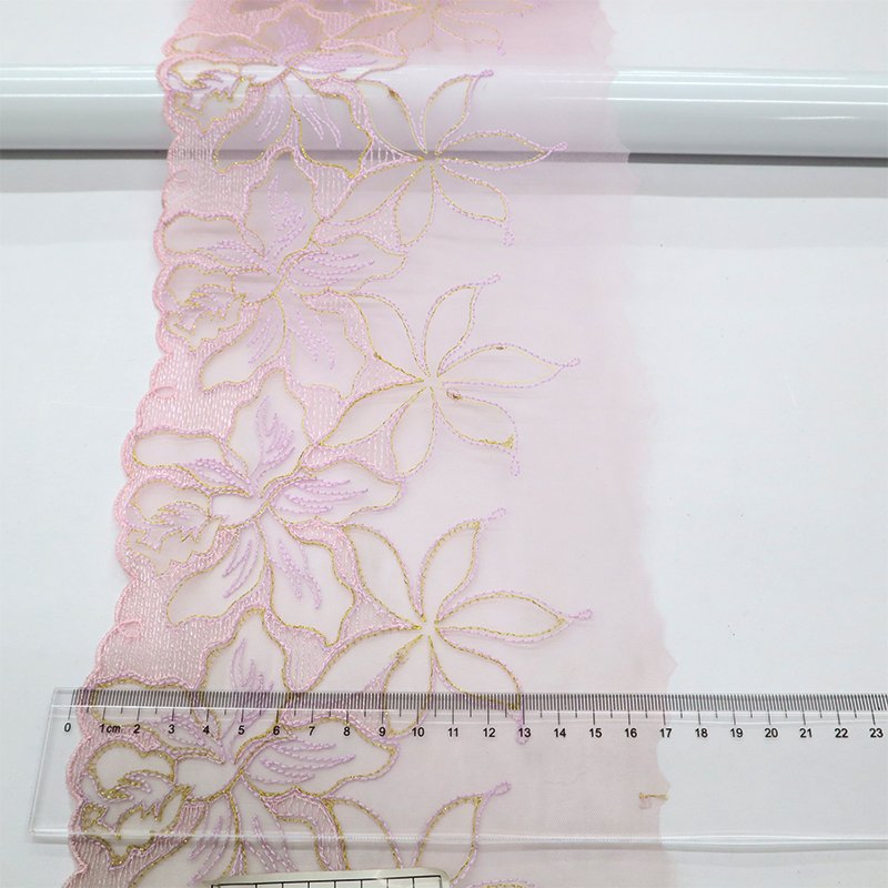 Elegant custom patterns patterns multiple color combinations 18cm lace fabric embroidery