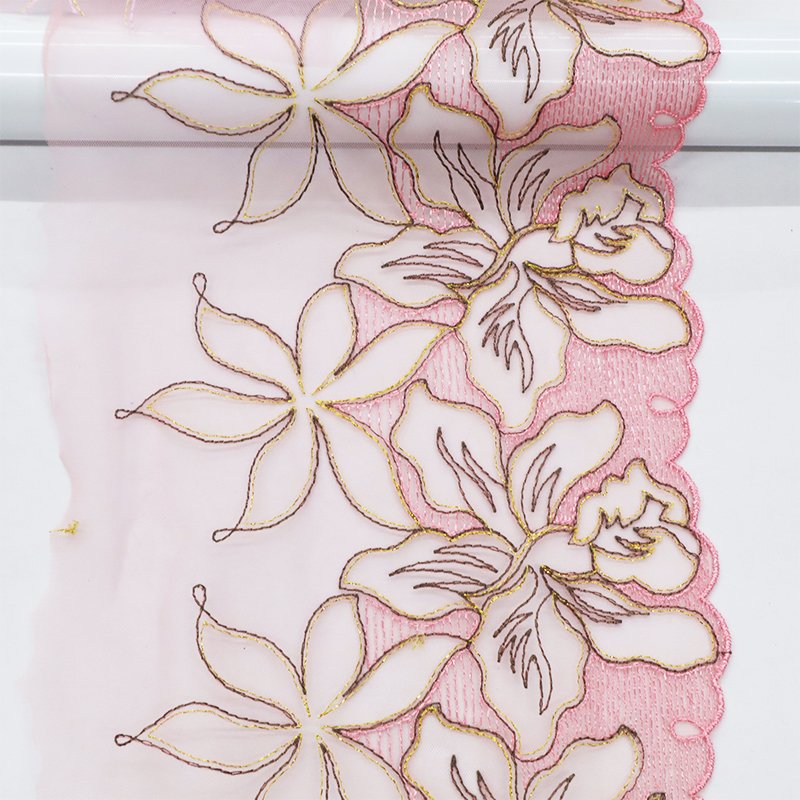 Elegant custom patterns patterns multiple color combinations 18cm lace fabric embroidery