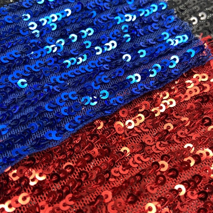 Luxury custom nylon stretch small sequin knit mesh embroidery sequence fabric for wedding dress