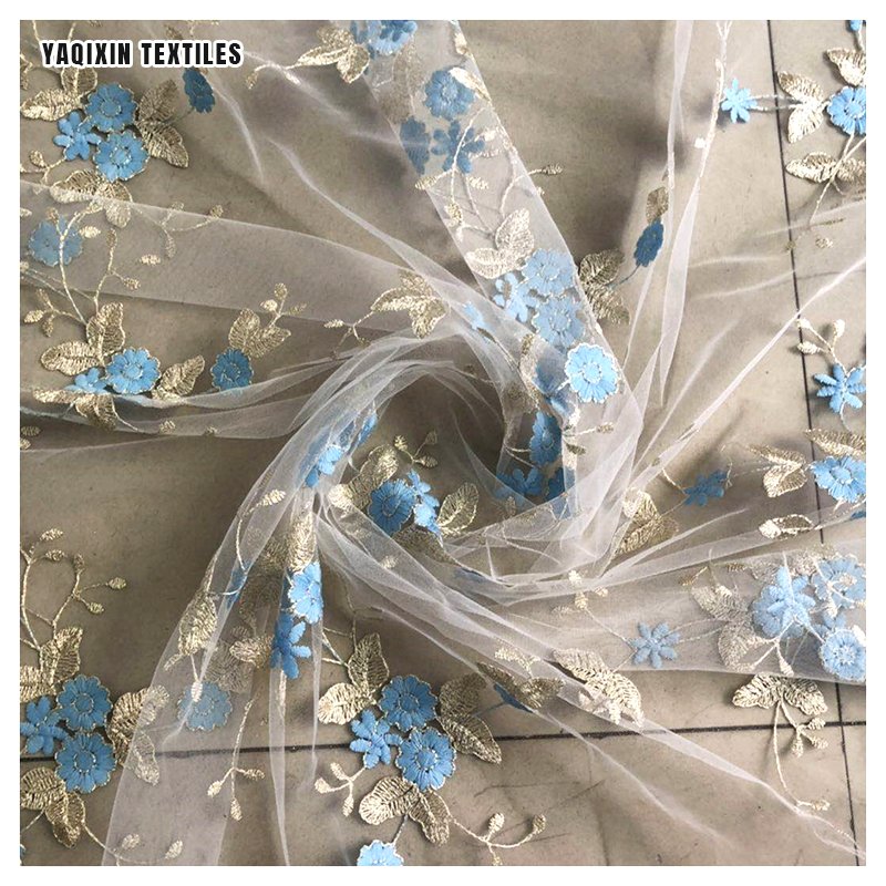 2024 New Arrival Women's Dress Hanfu Embroidered Fabric Lace Flower Embroidery Cloth Cheongsam Dress Floral Fabric