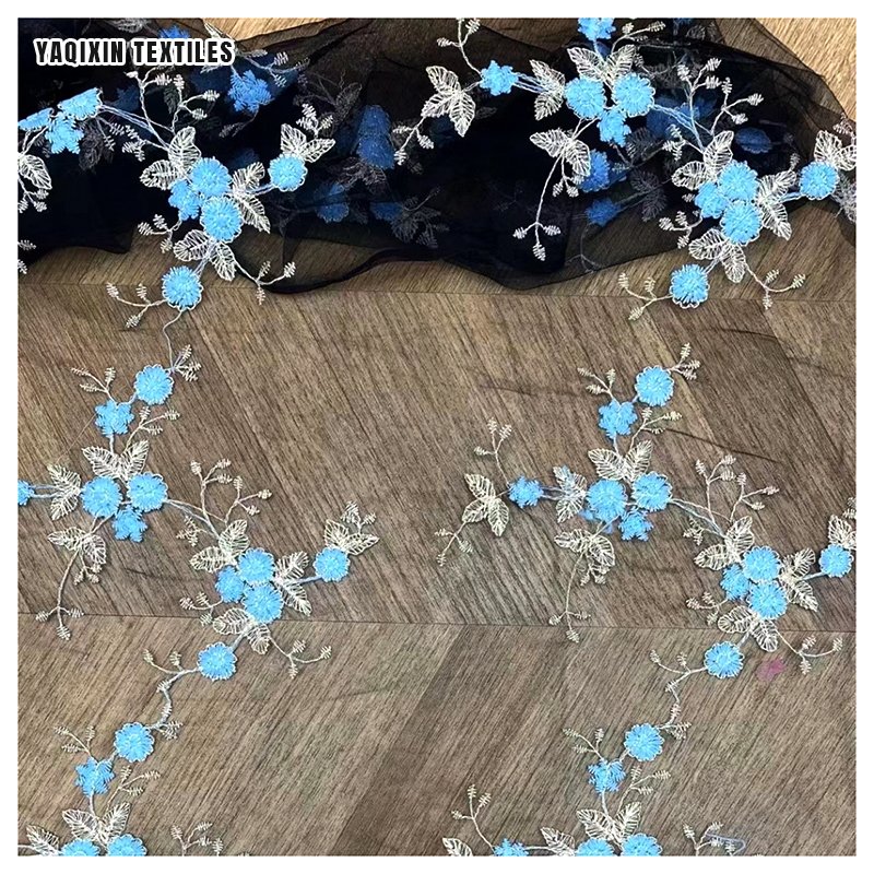 2024 New Arrival Women's Dress Hanfu Embroidered Fabric Lace Flower Embroidery Cloth Cheongsam Dress Floral Fabric