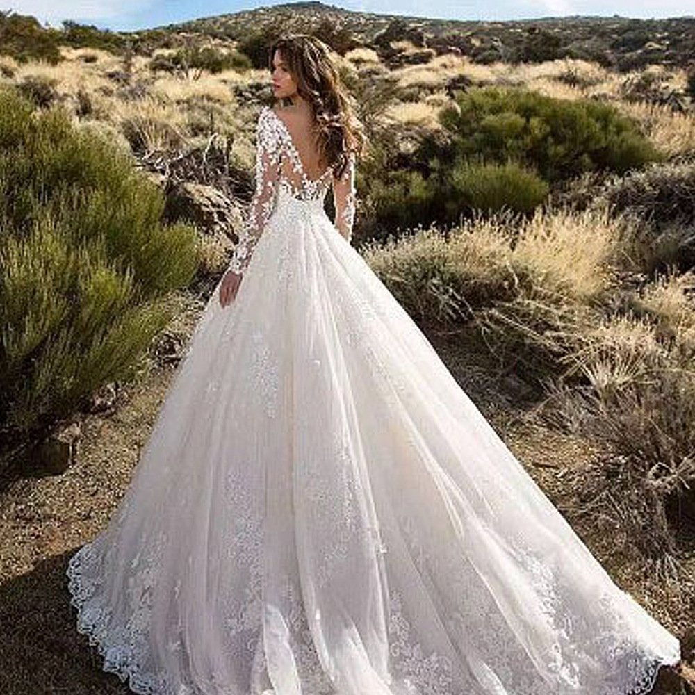 Women Lace Elegant Party Dresses Spring Summer Long Sleeve Off Shoulder Dress New Bridesmaid Banquet Wedding Dress