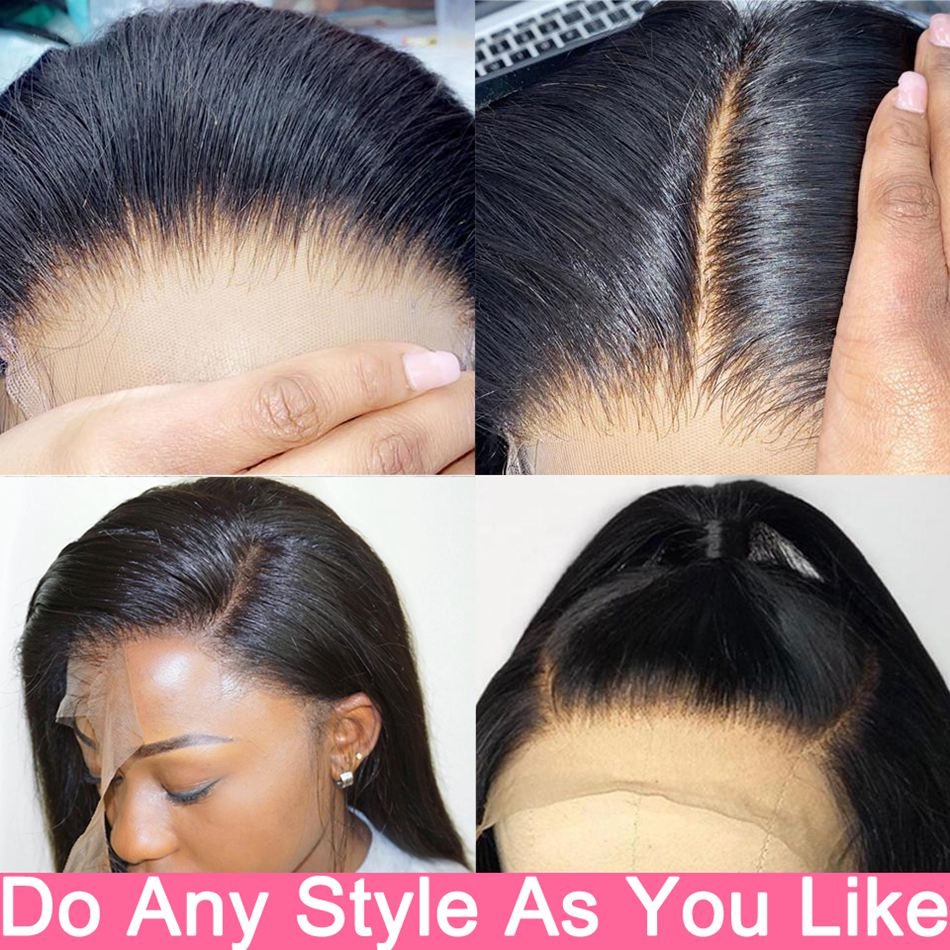 Straight Brazilian Virgin Hair Short Bob Human Hair lace front Wigs Full Lace Human Hair Wig For Black Women HD Lace Frontal Wig