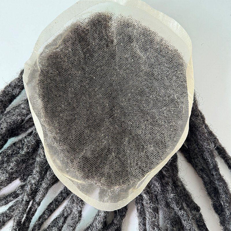 Factory Wholesale 8x10 inch 100% Indian Remy Human Hair Color Lace Base hair pieces Braid Wigs With 6inch Dreadlocks toupee