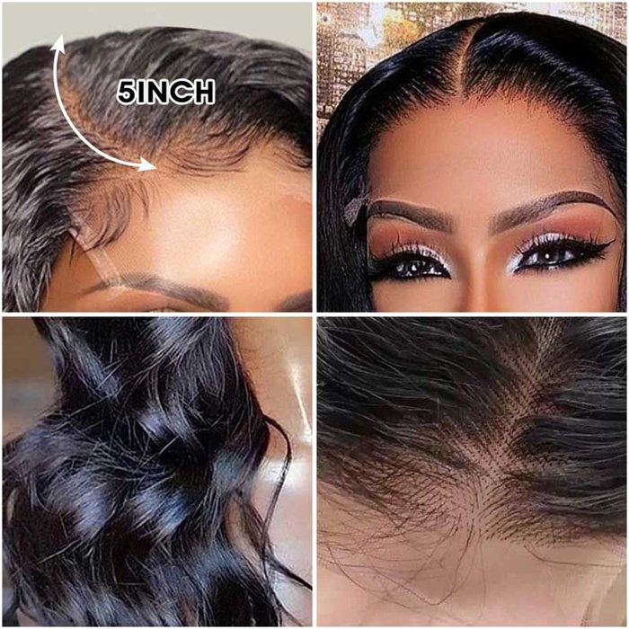 Wholesale BODY WAVE 5X5 HD TRANSPARENT LACE CLOSURE WIG WHOLESALE PRICE HUMAN HAIR WIG