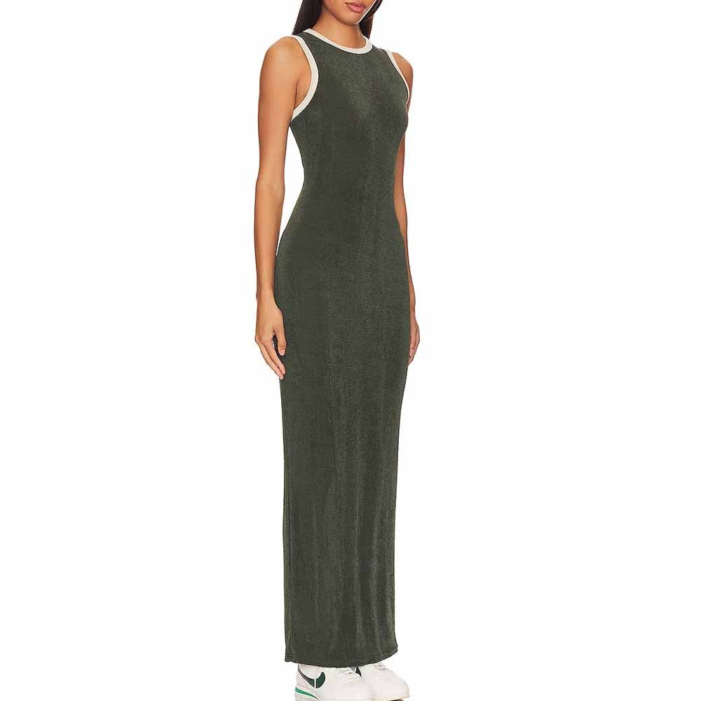 Knitwear Manufacturer Custom Spring Summer Autumn Winter base solid color sleeveless bodycon maxi dress